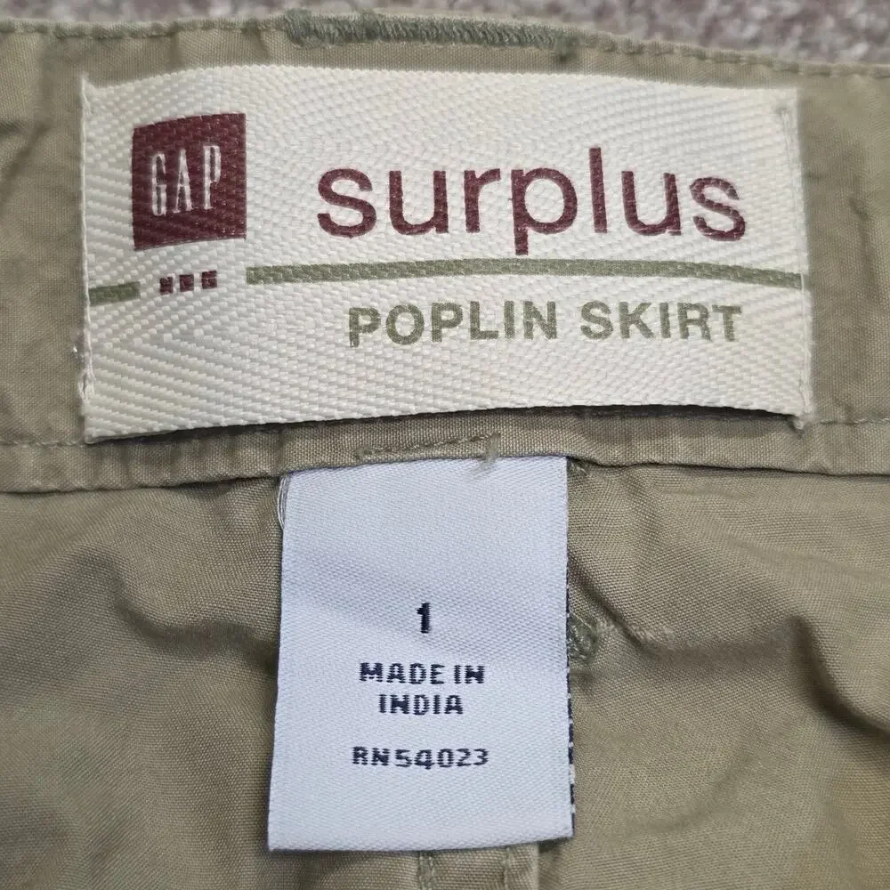 Y2K Gorpcore Indie Gap Surplus Women's Cargo Mini Skirt Sz 1 Olive Green Cotton